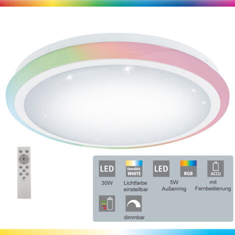 Eglo Plafoniera LED Moderna Bianca 40 cm 2200 Lumen