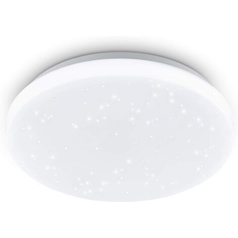 EGLO Plafoniera Pogliola-s, diametro 26 cm, lampada da parete a effetto cristallo in acciaio e plastica bianca, lampada da soggiorno, cucina, ufficio, ingresso e soffitto