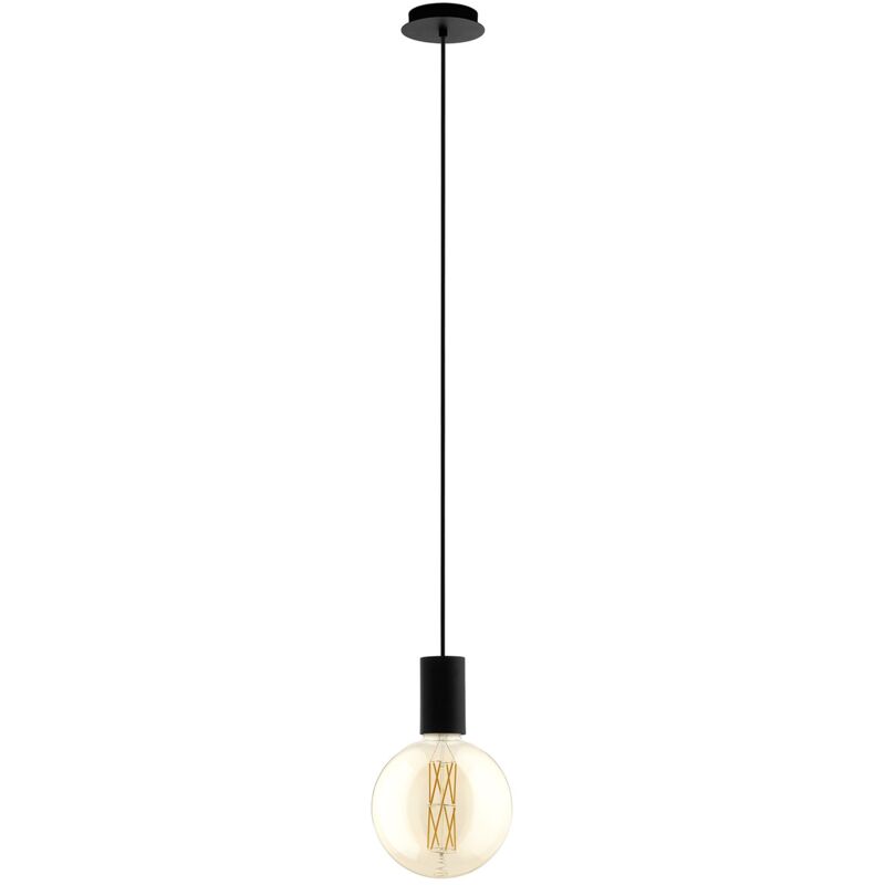 Lampadario a Sospensione Contemporaneo Pozueta Acciaio Nero 1 Luce E27