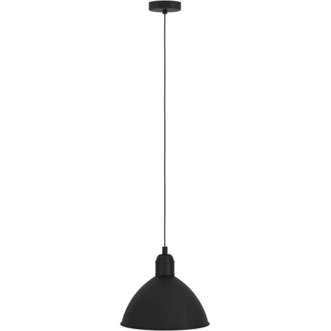 Eglo Priddy Lampada a sospensione da appendere sopra il tavolo da pranzo, rotonda, in metallo di colore bianco e nero, con attacco E27, diametro 30,5 cm