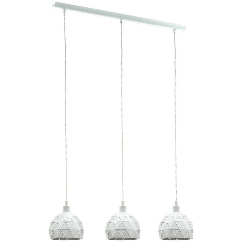 Image of Roccaforte Plafoniera a sospensione a barra dritta a 3 lampade bianca