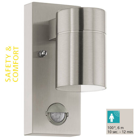 Eglo Sensor-Außen-Wandleuchte Riga 5 GU10 edelstahl UP- & Downlight Wandleuchte