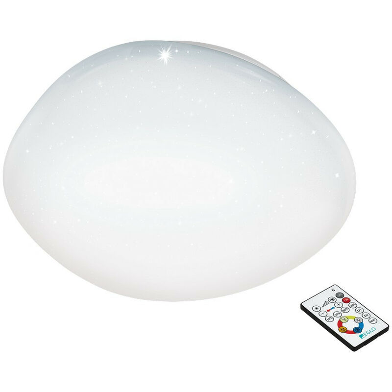 Eglo Sileras Led Flush Ceiling Light White Remote Control Included, CCT