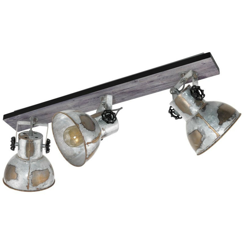 Eglo Barnstaple 3 Lamp Spotlight Bar Brown-Patina, Black