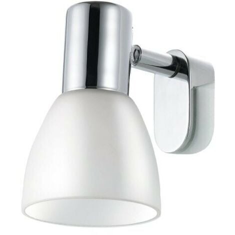 EGLO - STICKER LAMPADA DA SPECCHIO CROMO CON PARALUME IN VETRO BIANCO E14 1X40W 85832