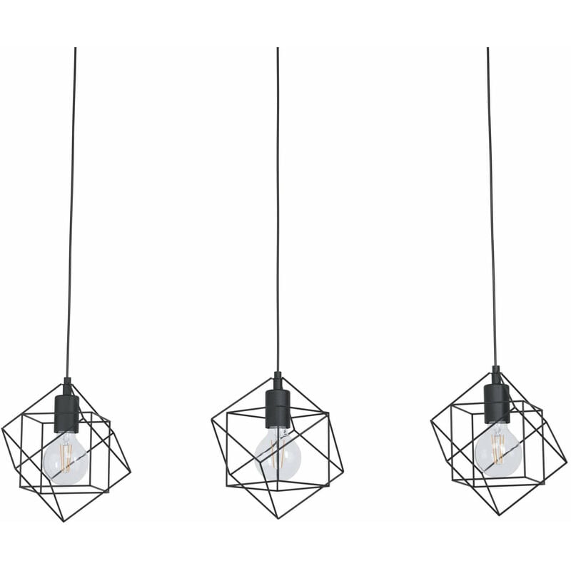 Eglo - straiton sospensione 3 luci nero CM.90,5X24 H110