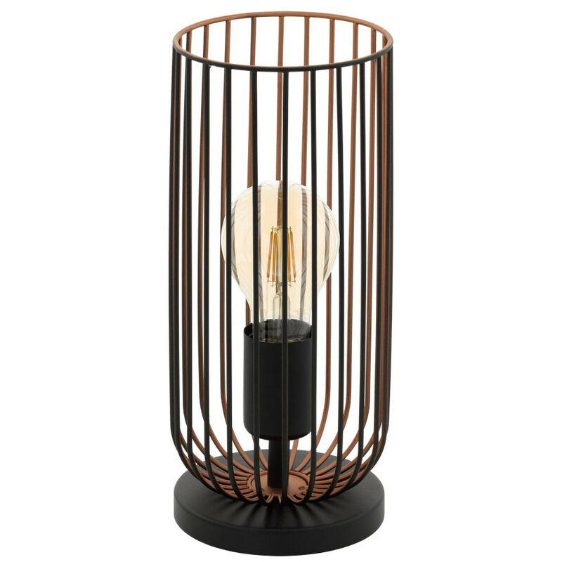 Eglo - Roccamena Cylindrical Table Lamp Black, Copper