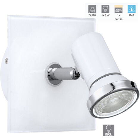 Eglo Tamara 1 Faretto GU10, 3.3 W, Bianco/Effetto Cromato