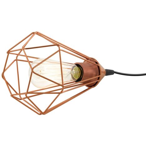 Eglo TARBES Lampada da Tavolo E27. 60 W, Rame, 17.5 x 17.5 x 26.5 cm