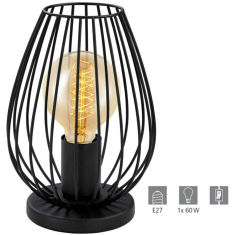 Eglo Tischleuchte Newtown Nachttischlampe Schreibtischlampe Retro Vintage E27
