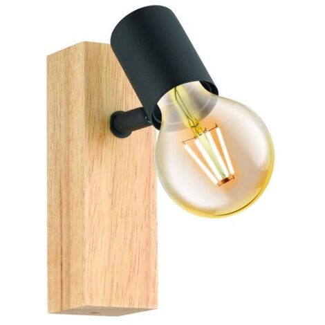 Eglo townshend 3 applique 1xe27 max 10w marron noir - 99477