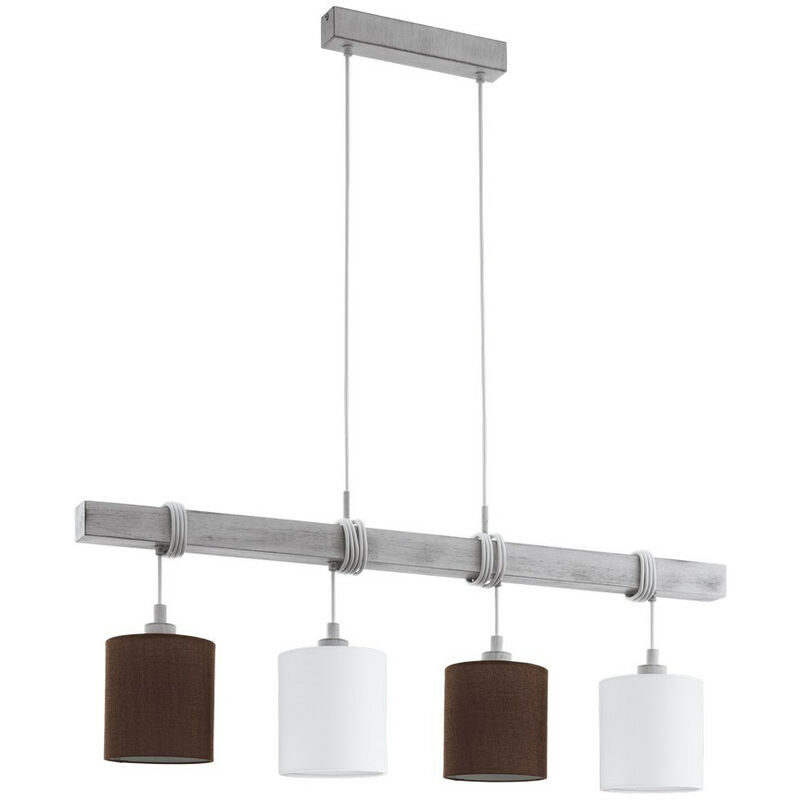 Townshend 4 Lamp Straight Bar Pendant Ceiling Light White-Patina - Eglo