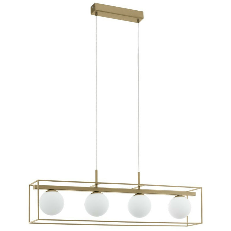 Vallaspra 4 Lamp Straight Bar Pendant Ceiling Light Champagne - Eglo