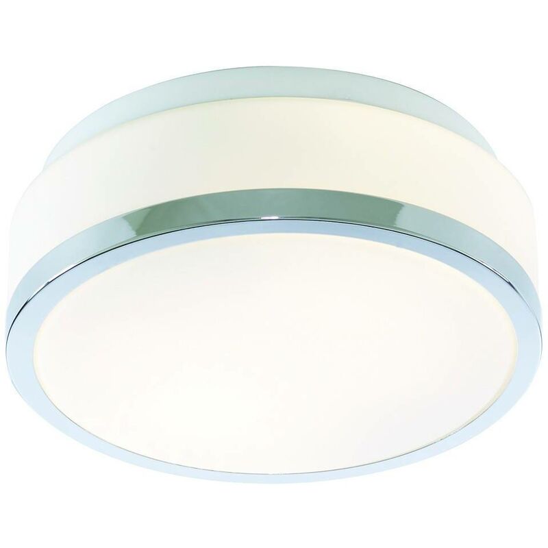 Eglo - Searchlight Discs - Bathroom Flush 2 Light Ceiling Chrome IP44, E27