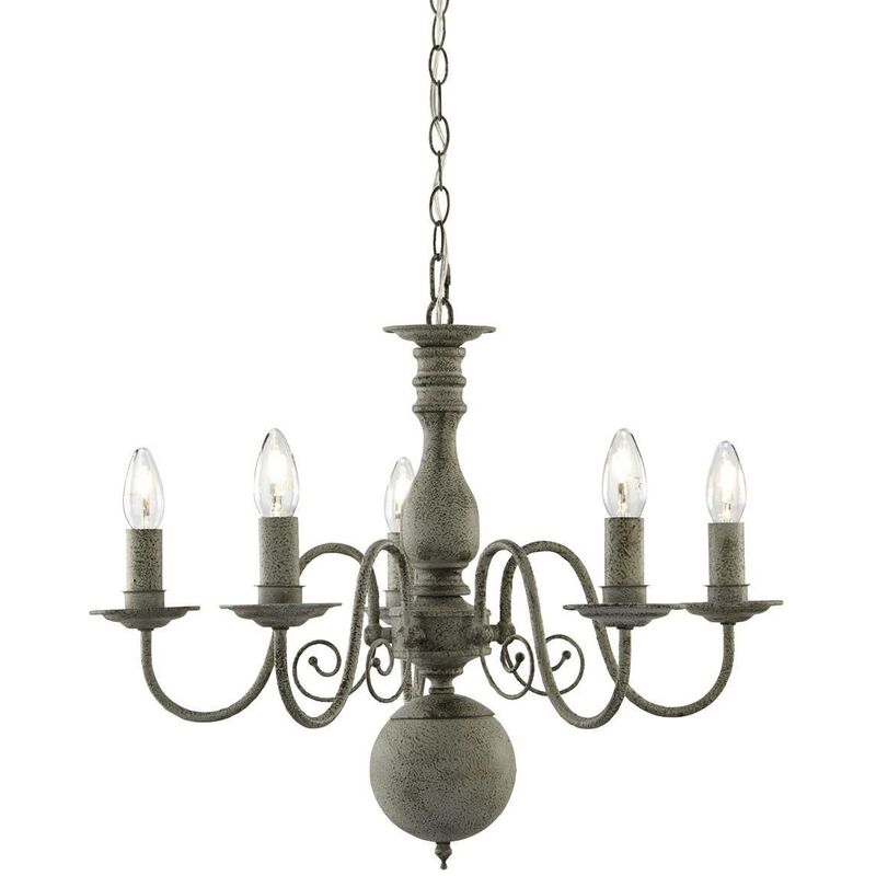 Searchlight Greythorne - 5 Light Multi Arm Ceiling Pendant Grey, E14