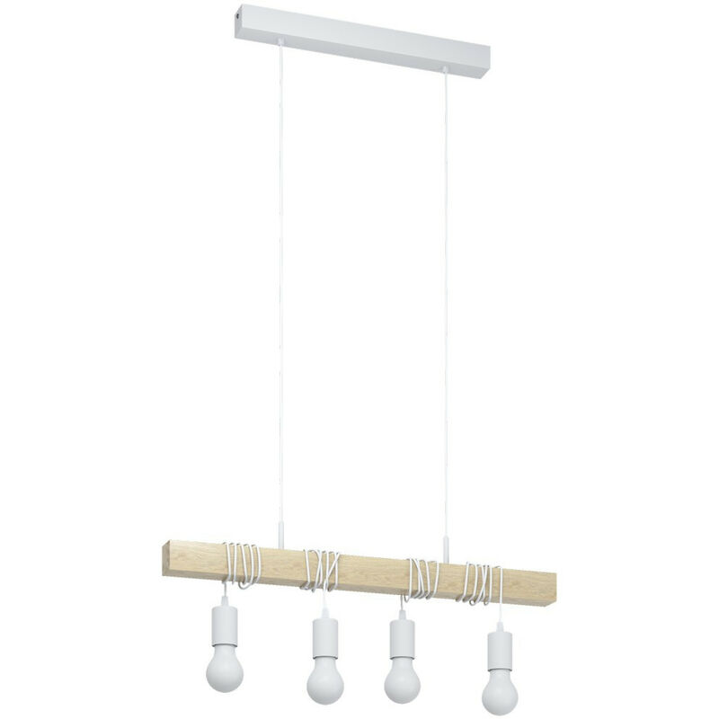 Townshend 4 Lamp Straight Bar Pendant Ceiling Light White - Eglo