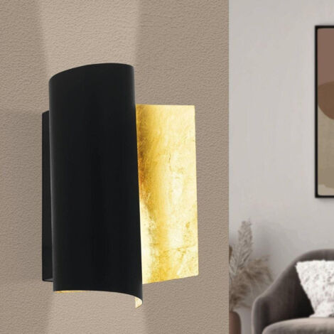 Eglo Wandleuchte Falicetto E27 schwarz / gold Wandleuchten