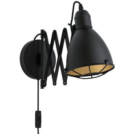 Eglo Wandleuchte Treburley E27 schwarz-gold Stahl