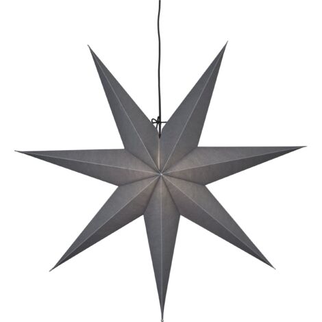 EGLO Weihnachtsstern Frozen, Dekostern für innen aus Papier zum Aufhängen, Fensterdeko in Grau, 3D Adventsstern, Wand Deko Wohnzimmer, E14 Fassung, 70 cm