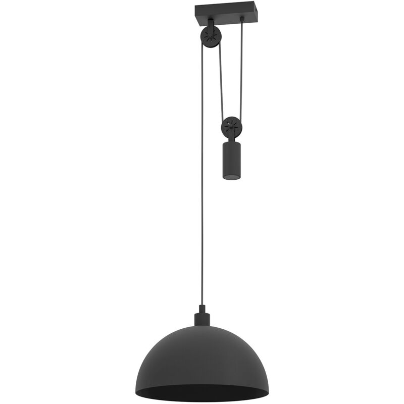 Lampadario a Sospensione Vintage Winkworth 1 Acciaio Nero 1 Luce E27