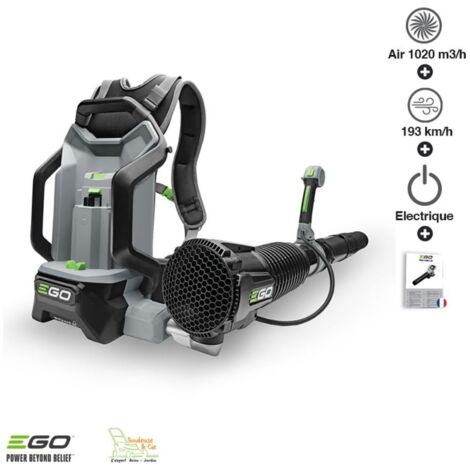 Ego Power+ – Souffleur dorsal à batterie 56V – Débit d'air 1020 m3/h – Moteur sans balai – Confort ergonomique – LB6000E
