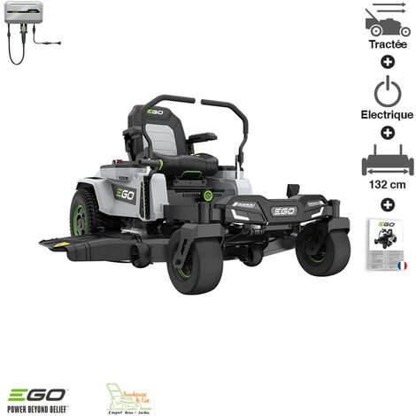 Ego Power+ – Tondeuse à gazon autoportée ZT5201EL – Largeur de coupe 132 cm – Moteur brushless équivalent 22 CV – Pour surfaces jusqu'à 10 000 m²