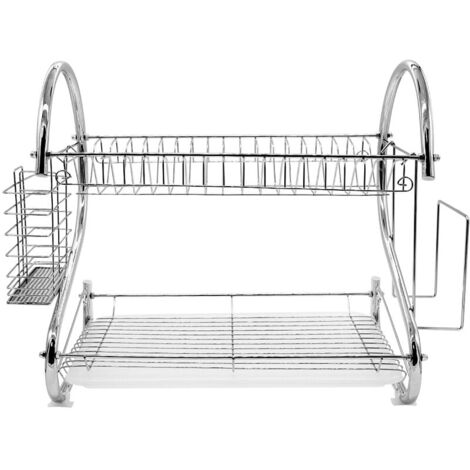 egoutoire Vaisselle Cuisine, égouttoir Vaisselle, egouttoir Vaisselle INOX, Peut Stocker Une variété de Vaisselle ÉAvec Plateau 2 niveaux