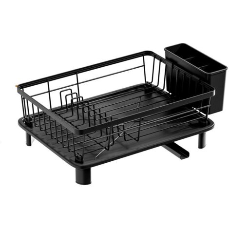 Egoutoire Vaisselle Cuisine,Grande Égouttoir Vaisselle avec Plaque de Drainage,Acier Inoxydable Égouttoir Vaisselle avec Porte-Ustensiles et Buse Rotative,Séchoir à Vaisselle Rangement