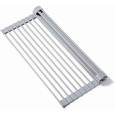 Egouttoir à assiettes pliable séchage au grill 18 tubes en silicone séchoir à fruits et légumes multifonctionnel 44.533cm-1pc