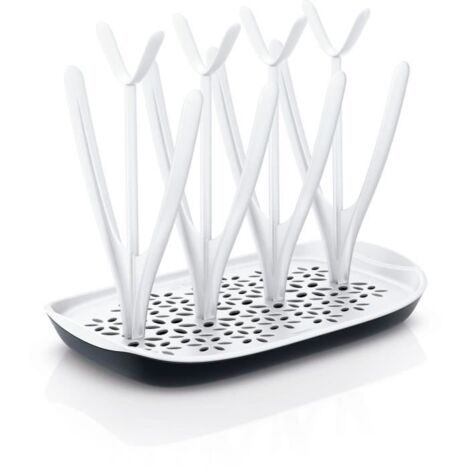 Egouttoir à biberons et tétines - PHILIPS AVENT - Bac d\'égouttement amovible - Blanc/Gris