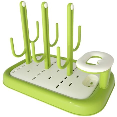 Égouttoir à bouteilles en forme de cactus – Support en PP vert – Séchage pratique –