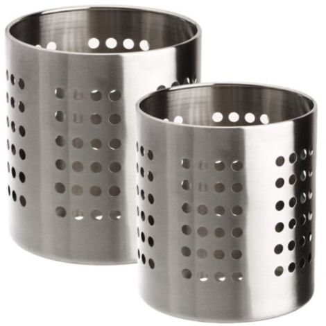 Égouttoir à Couverts - Porte-Ustensiles de Cuisine - Acier Inoxydable - Effilée - Ensemble de 2 - Argent