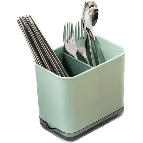 Egouttoir à Couverts, Range Éponges, Fourchette Cuillère Organisateur Rack, Porte Ustensiles Organiseurs, pour Ranger Divers Ustensiles de Cuisine, Couteaux, Fourchettes, Cuillères et Spatules