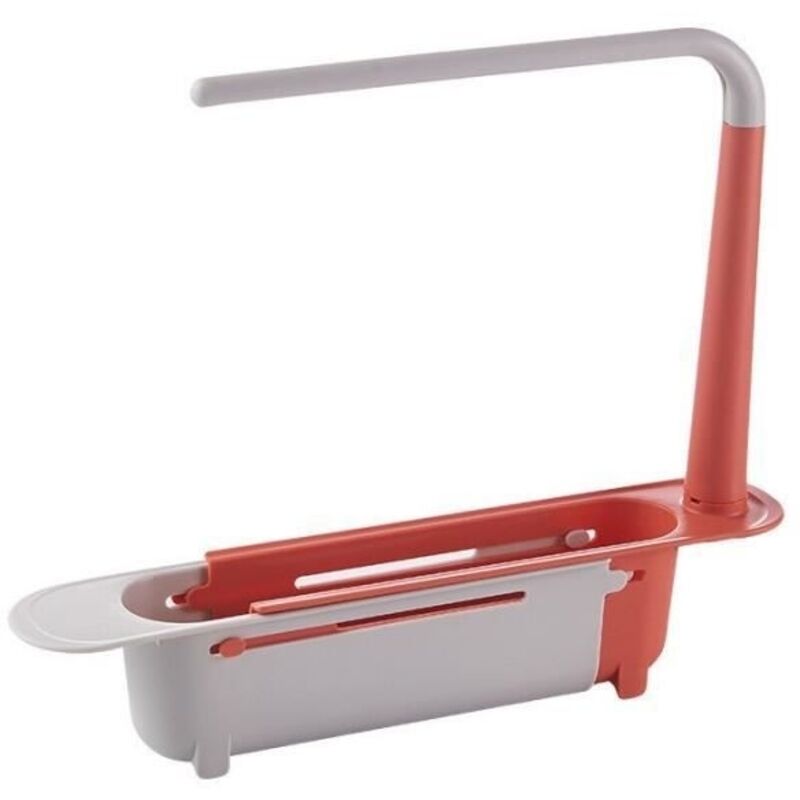 EGOUTTOIR A COUVERTS,Orange-Étagère D'évier Télescopique, Évier De Cuisine, Organisateur, Porte-savon, Éponge, Panier De