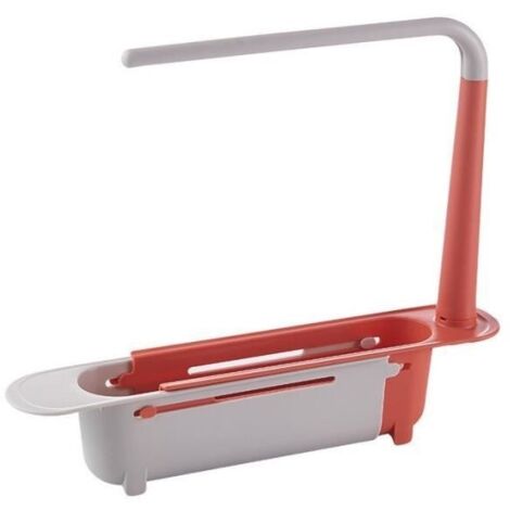 EGOUTTOIR A COUVERTS,Orange-Étagère D'évier Télescopique, Évier De Cuisine, Organisateur, Porte-savon, Éponge, Panier De