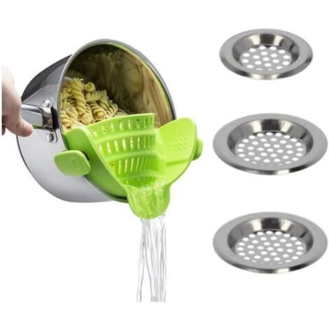 Égouttoir à pâtes - MARQUE - Ensemble de passoires - Acier inoxydable - Silicone sans BPA - Flexible