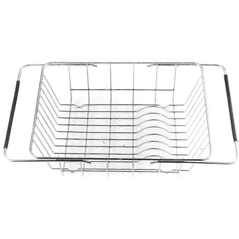 Égouttoir à vaisselle extensible, panier à vaisselle à poser sur l'évier ou le plan de travail, en acier inoxydable