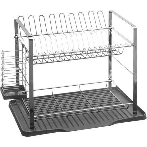 5FIVE SIMPLY SMART Égouttoir à vaisselle métal 2 niveaux gris