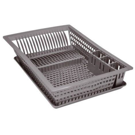 Egouttoir à vaisselle + plateau - 48x35.5 cm - gris