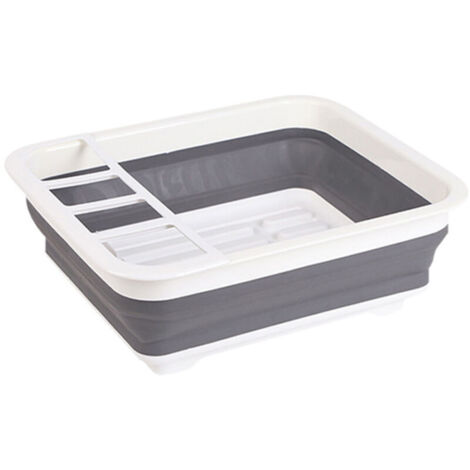 Égouttoir à vaisselle pliable et portable pour plan de travail, panier de rangement pour évier et ustensiles de cuisine.