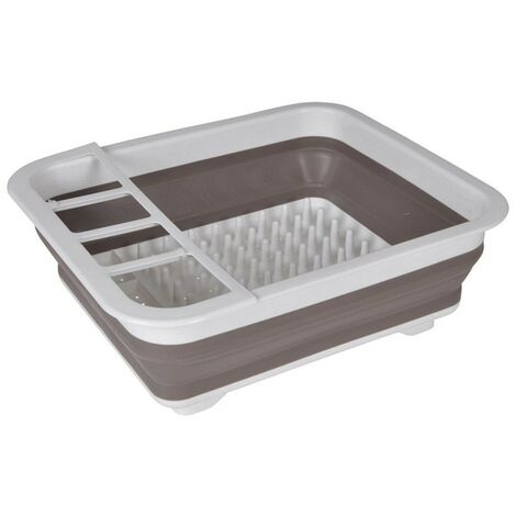 Égouttoir à vaisselle rétractable taupe