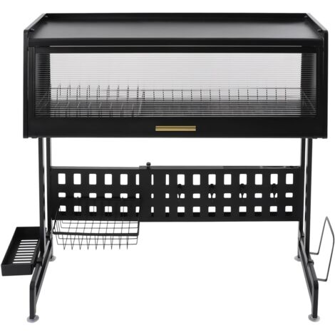 Égouttoir à vaisselle sur évier avec plateau et porte-couverts, égouttoir avec porte d'armoire fermée pour vaisselle, égouttoir au-dessus de l'évier, pour planches à découper