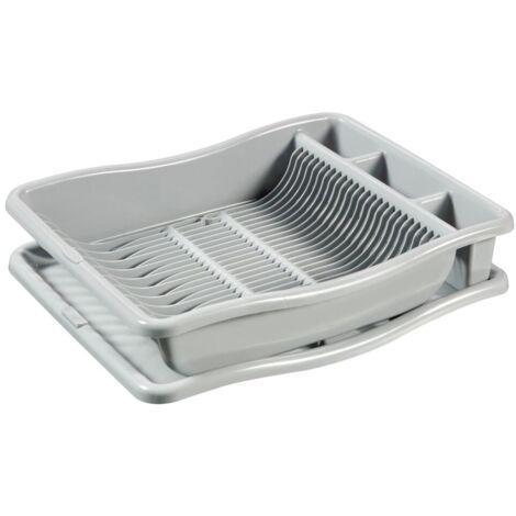 Égouttoir à vaisselle sur plateau Curver 48x38x10,5 cm Gris clair