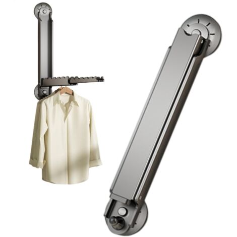 Égouttoir à ventouse, support de séchage pliable pour cintre à linge - Organisateur de cintres pour vêtements à ventouse - Porte-vêtements robuste mural, accessoires de blanchisserie portables et stab