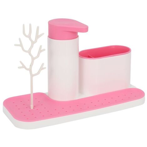 Égouttoir de cuisine, porte-éponge, étagère de rangement pour vaisselle, support pour évier et salle de bain ()