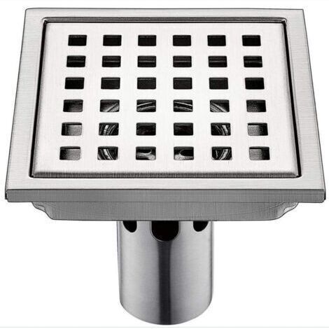 Égouttoir De Sol en Acier Inoxydable Grand Débit Égouttoir Carré Douche Drain Grille De Déchets,15X15cm