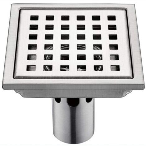 Égouttoir De Sol en Acier Inoxydable Grand Débit Égouttoir Carré Douche Drain Grille De Déchets,15X15cm