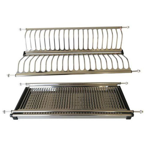Égouttoir en inox avec bac de récupération, longueur 86 cm