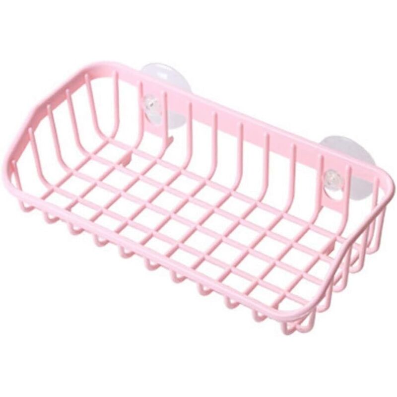 Égouttoir multifonction rose à suspendre, étagère de rangement à ventouse, porte-éponge pour accessoires de cuisine, étagère, support à vaisselle