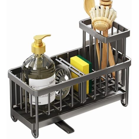 Égouttoir/organisateur d'évier en acier inoxydable, rangement pour évier, solution de rangement pour la cuisine